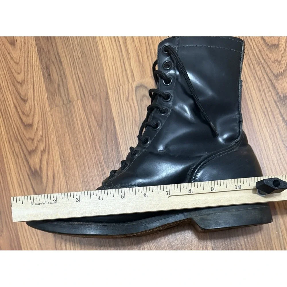 Military Jump Boots Mens 10.5 Black Leather Cap Toe Combat Paratrooper